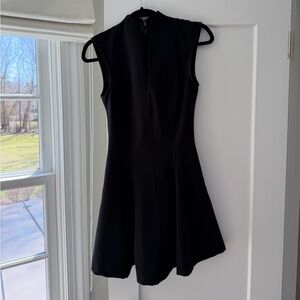 Zara Black Sleeveless Mini Dress with High Neck
